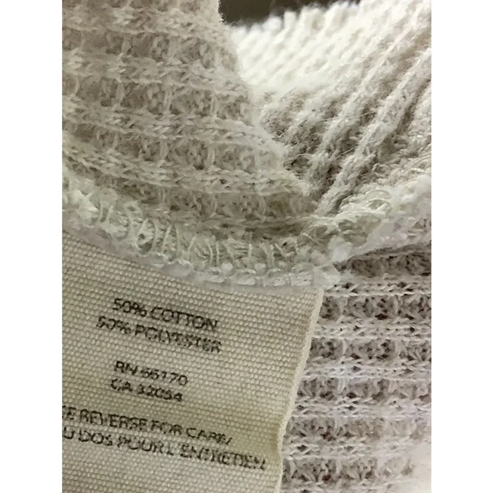 We The Free Sz M Swing Hem Dolman Sleeve Thermal Top Beige Cotton Polyester - Picture 6 of 6